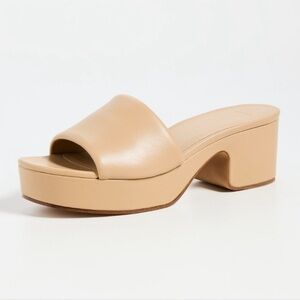 VINCE  “ Margo “ Platform Leather Slip on Sandals Heels